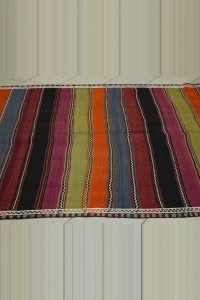 5x11 Colorful Stripe Turkish Kilim Rug 162,348 - Turkish Kilim Rug $i