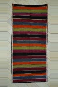 5x11 Colorful Stripe Turkish Kilim Rug 162,348 - Turkish Kilim Rug $i