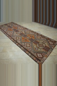 5x14.4 Large Long Old Pastel Kurdish Kars Kilim Rug 154,440 - Turkish Kilim Rug $i