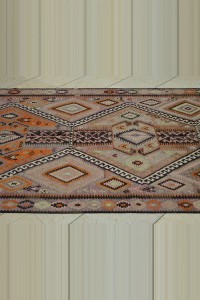 5x14.4 Large Long Old Pastel Kurdish Kars Kilim Rug 154,440 - Turkish Kilim Rug $i