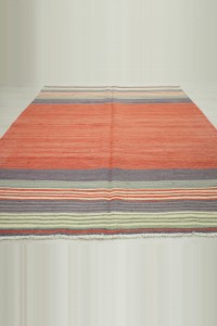 5x6.4 Red Gordes Flat Weave Rug. 148,194 - Turkish Kilim Rug  $i