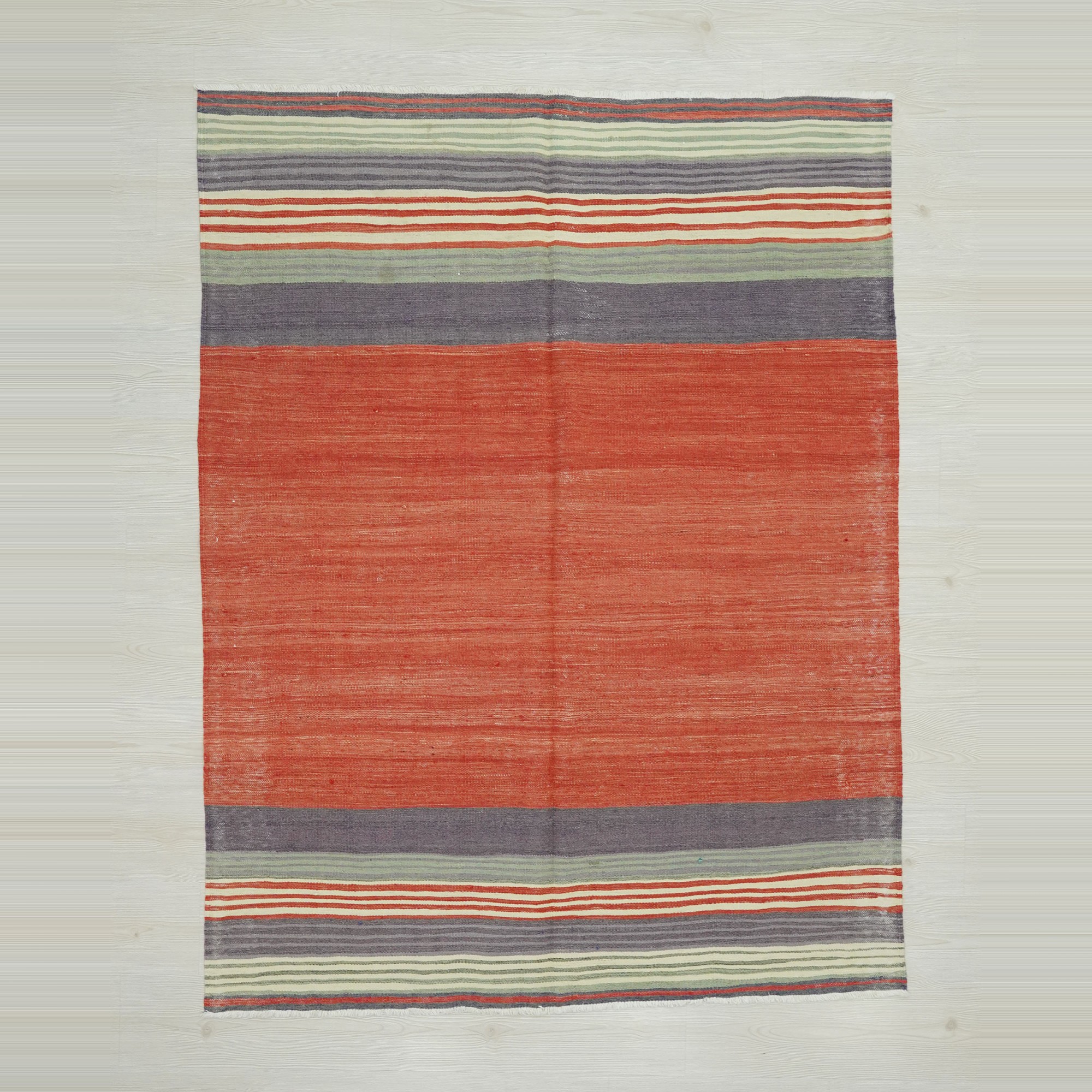 5x6.4 Red Gordes Flat Weave Rug. 148,194 - Turkish Kilim Rug