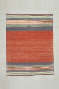Turkish Kilim Rug 5x6.4 Red Gordes Flat Weave Rug. 148,194