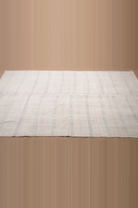 5x8 Grey Stripe Hemp Kilim Rug. 154,248 - Turkish Hemp Rug  $i