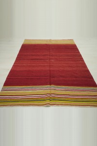 5x8 Old Red Gordes Kilim Rug 151,234 - Turkish Kilim Rug  $i