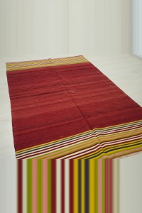 5x8 Old Red Gordes Kilim Rug 151,234 - Turkish Kilim Rug  $i