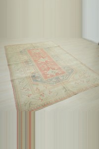 5x8 Wool Vintage Oushak Rug 160,237 - Oushak Rug $i