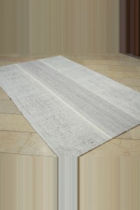 5x9 Cotton Kilim Rug. 158,263 - Grey Turkish Rug $i