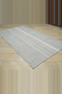 5x9 Minimalist Decor Gray Kilim Rug. 161,282 - Grey Turkish Rug  $i