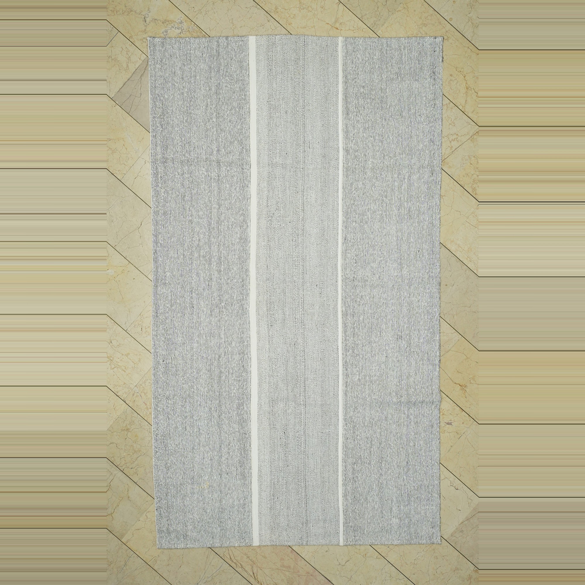 5x9 Minimalist Decor Gray Kilim Rug. 161,282 - Grey Turkish Rug