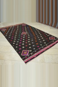 6.4x10 Dark Brown Goat Hair Kilim Rug. 195,310 - Goat Hair Rug $i