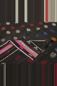 6.4x10 Dark Brown Goat Hair Kilim Rug. 195,310 - Goat Hair Rug $i