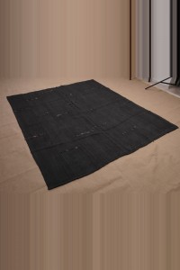 6,4x7,5 Overdye Black Hemp Rug 194,230 - Turkish Hemp Rug $i