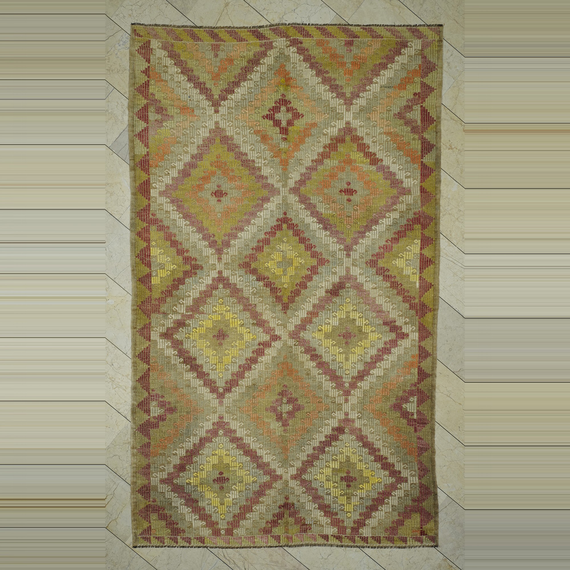 6.5x10 Brown Oushak Cicim Kilim Rug. 194,320 - Turkish Kilim Rug