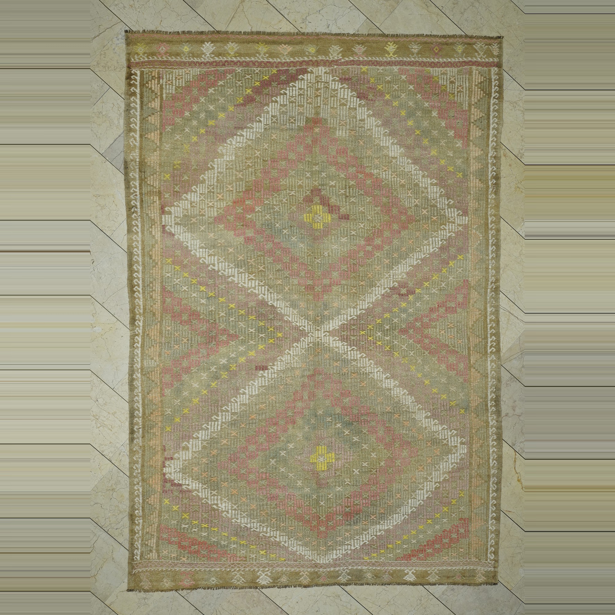 6,5x10 Oushak Cicim Kilim Rug. 206,303 - Turkish Kilim Rug
