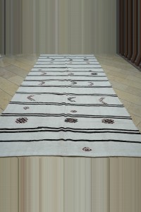 6.5x13 Brown And White Hemp Kilim Rug 200,395 - Turkish Hemp Rug $i