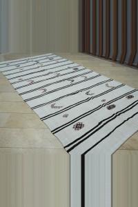 6.5x13 Brown And White Hemp Kilim Rug 200,395 - Turkish Hemp Rug $i