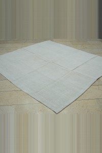 6.5x7 Square Size Plain White Hemp Rug 193,210 - Turkish Hemp Rug $i