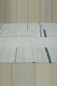 6.5x8 Blue And Beige Modern Hemp Kilim Rug 190,258 - Turkish Hemp Rug $i