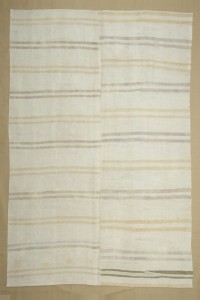 Turkish Hemp Rug 6.6x10 Modern Stripe Hemp Kilim Rug. 198,302