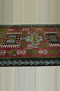 6.6x12 Large Colorful Old Turkish Kilim Rug 202,358 - Turkish Kilim Rug $i