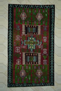 6.6x12 Large Colorful Old Turkish Kilim Rug 202,358 - Turkish Kilim Rug $i