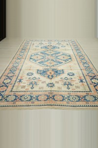 6.6x9.9 Wool Vintage Oushak Rug 203,300 - Oushak Rug $i
