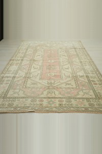 6.6x9 Wool Vintage Turkish Carpet Rug. 196,266 - Oushak Rug $i