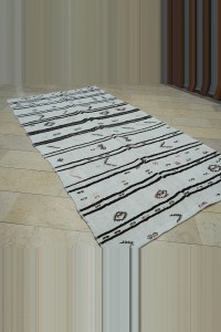 6X10.5 Primitive Stripe Pattern Hemp Rug 170,320 - Turkish Hemp Rug $i