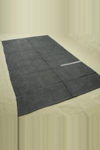 6x10 Mid Century Modern Black Hemp Rug 189,308 - Turkish Hemp Rug $i