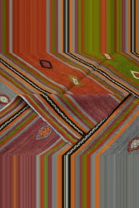 6x10 Minimalist Decor Old Denizli Kilim Rug 187,295 - Turkish Kilim Rug  $i