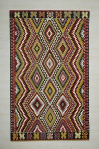 Turkish Kilim Rug 6x10 Old Sun Faded Esme Kilim Rug 190,313