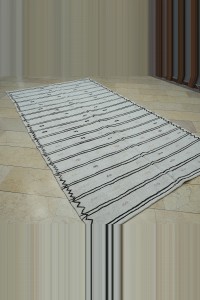 6x10 Primitive Stripe Hemp Kilim Rug 174,315 - Turkish Hemp Rug $i