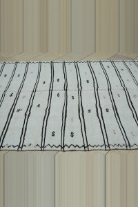 6x10 Primitive Stripe Hemp Kilim Rug 174,315 - Turkish Hemp Rug $i