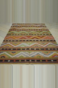 6x10 Stripe Patter Old Turkish Kilim Rug. 178,293 - Turkish Kilim Rug $i