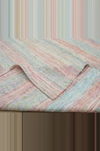 6x11.5 Pink And Blue Scandinavian Style Rag Rug 186,350 - Grey Turkish Rug  $i