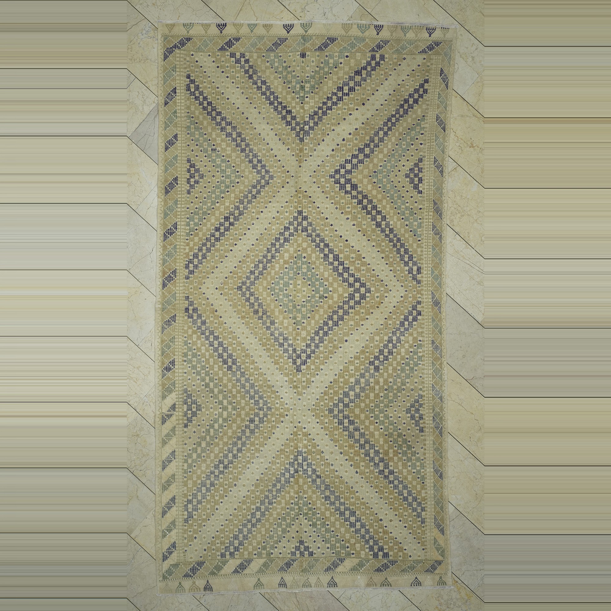 6x11 Cotton Denizli Kilim Rug 184,344 - Turkish Kilim Rug