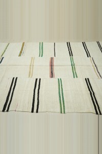 6x11 Minimalist Stripe Hemp Kilim Rug 168,338 - Turkish Hemp Rug $i