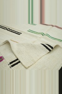 6x11 Minimalist Stripe Hemp Kilim Rug 168,338 - Turkish Hemp Rug $i