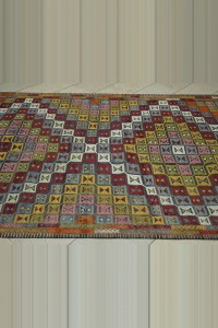 6x11 Old Embroidered Turkish Cicim Kilim Rug 184,332 - Turkish Kilim Rug $i