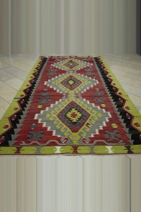 6x11 Old Turkish Colorful Kilim Rug 192,346 - Turkish Kilim Rug $i