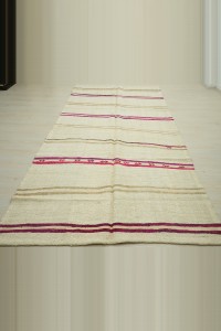 6x11 Pink Stripe Hemp Kilim Rug 161,317 - Turkish Hemp Rug $i