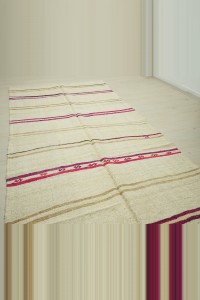 6x11 Pink Stripe Hemp Kilim Rug 161,317 - Turkish Hemp Rug $i