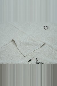 6x11 Primitive Embroidered Off White Hemp Rug 180,334 - Turkish Hemp Rug $i