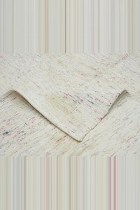 6x11 Small Red Stripe White Turkish Rag Rug 180,340 - Grey Turkish Rug  $i