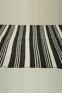 6x12 Brown White Stripe Hemp Kilim Rug 165,375 - Turkish Hemp Rug $i