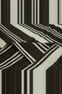 6x12 Brown White Stripe Hemp Kilim Rug 165,375 - Turkish Hemp Rug $i