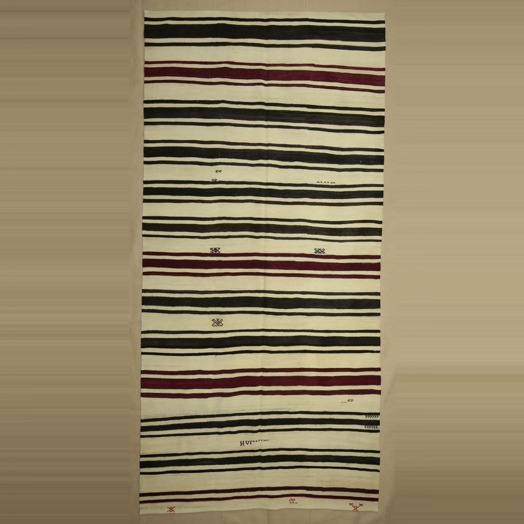 6x12 Naturel Stripe Kilim Rug. 183,379 - Turkish Natural Rug 