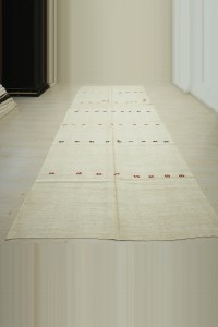 6x13 Embroidered Cream Hemp Kilim Rug 178,406 - Turkish Hemp Rug $i
