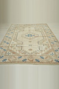 6x7.7 Wool Modern Vintage Oushak Rug 184,235 - Oushak Rug $i